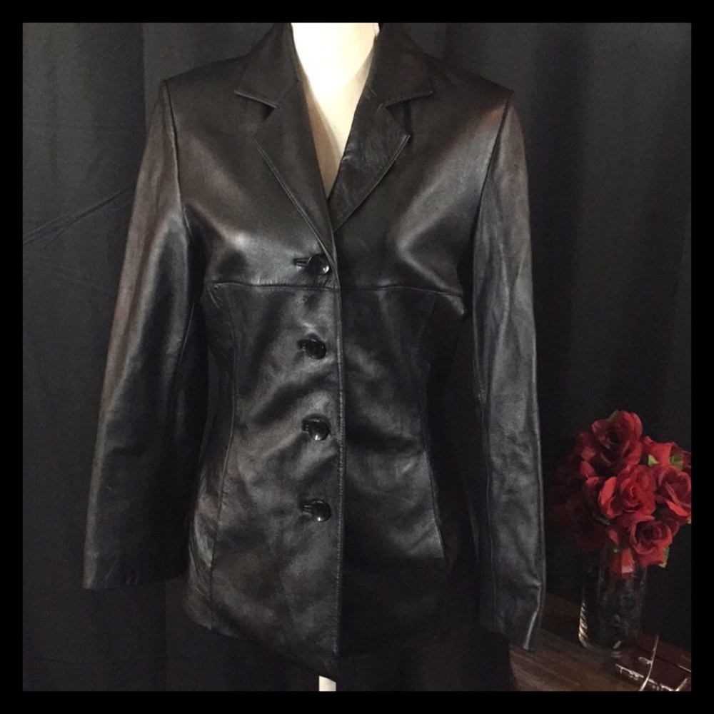 New Women Black Leather Wilson Jacket